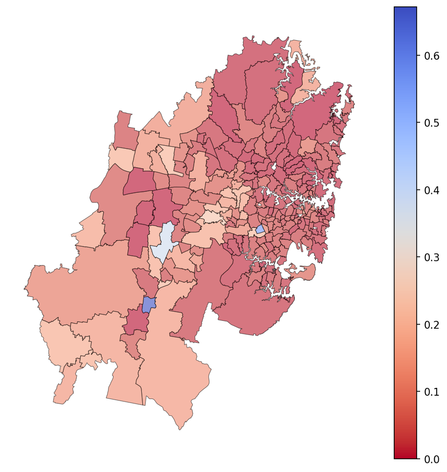 Proportion of property sold since 2020 affordable for one median income